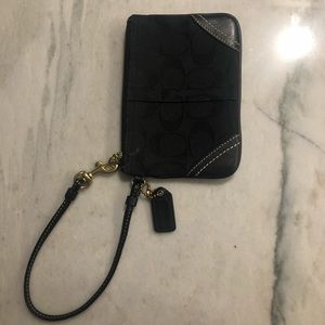 Coach Black Signature Wristlet